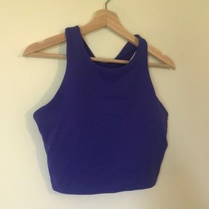 Athleta Sports Crop Top with Built in Bra Spandex Purple
